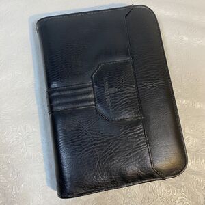 London Fog Black Leather Planner Agenda COVER ONLY READ